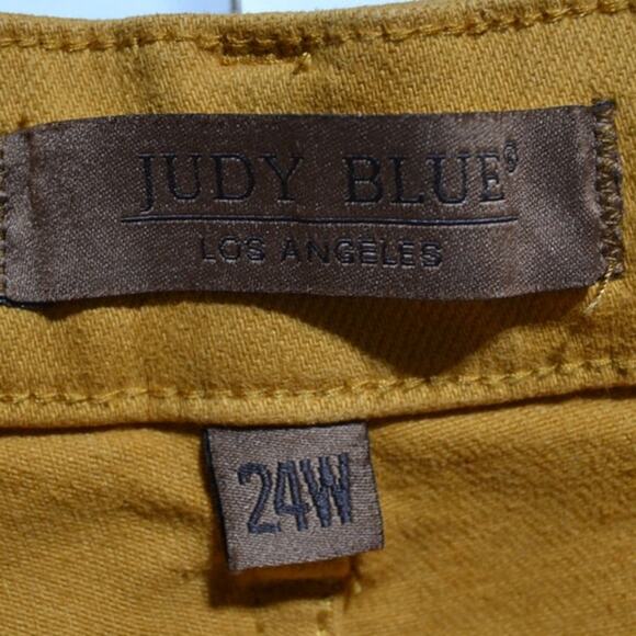Judy Blue Flare Leg Garment Dyed Marigold Glow Jeans Size 24W - Picture 6 of 9
